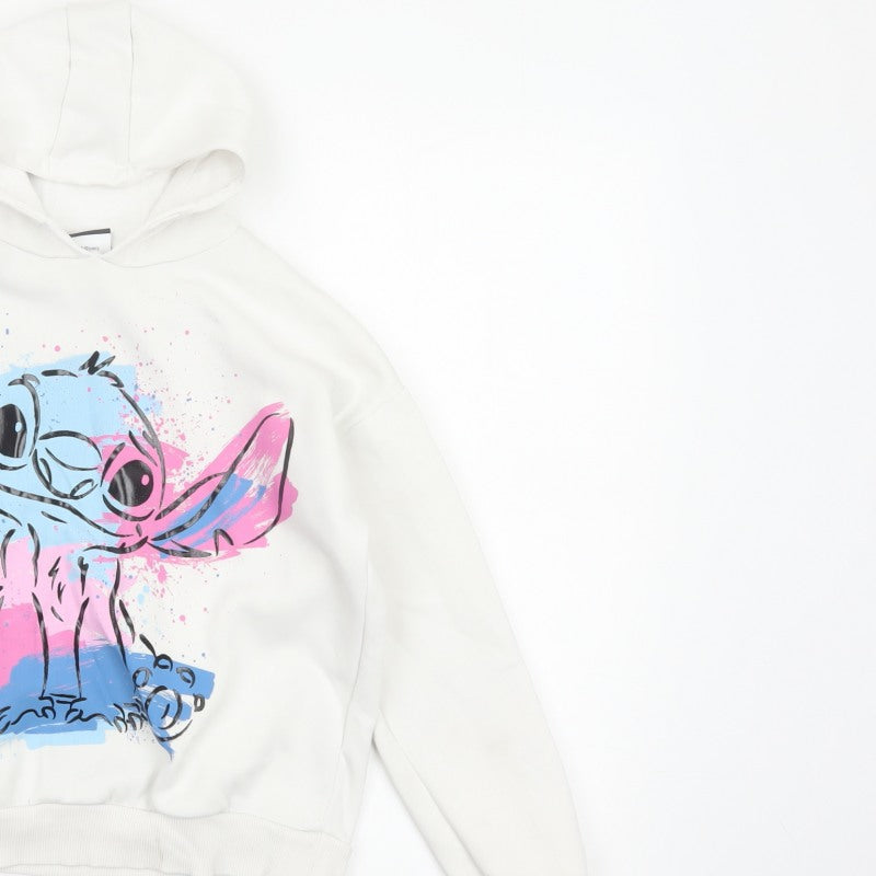 George Girls Ivory Stitch Graphic Print Pullover Hoodie Age 8-9