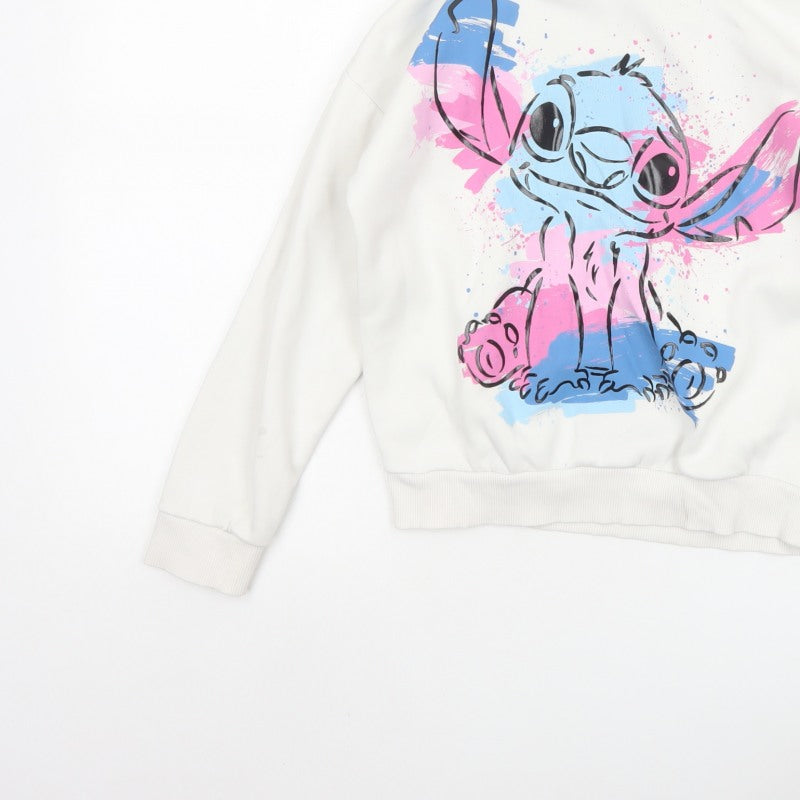 George Girls Ivory Stitch Graphic Print Pullover Hoodie Age 8-9