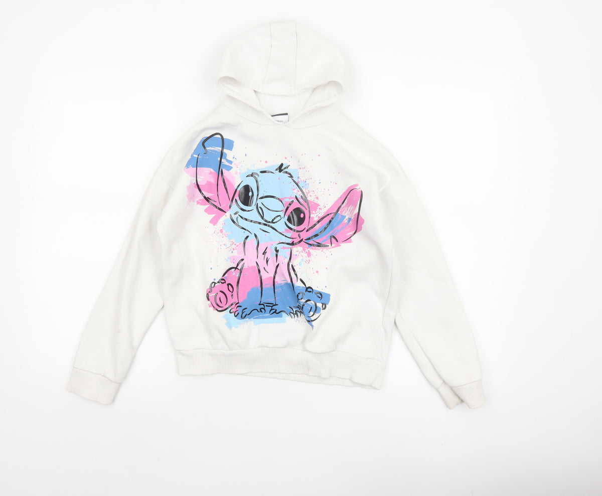 George Girls Ivory Stitch Graphic Print Pullover Hoodie Age 8-9