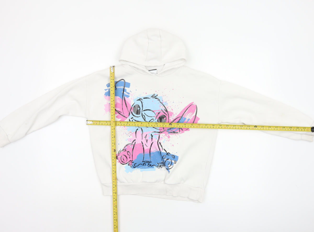 George Girls Ivory Stitch Graphic Print Pullover Hoodie Age 8-9