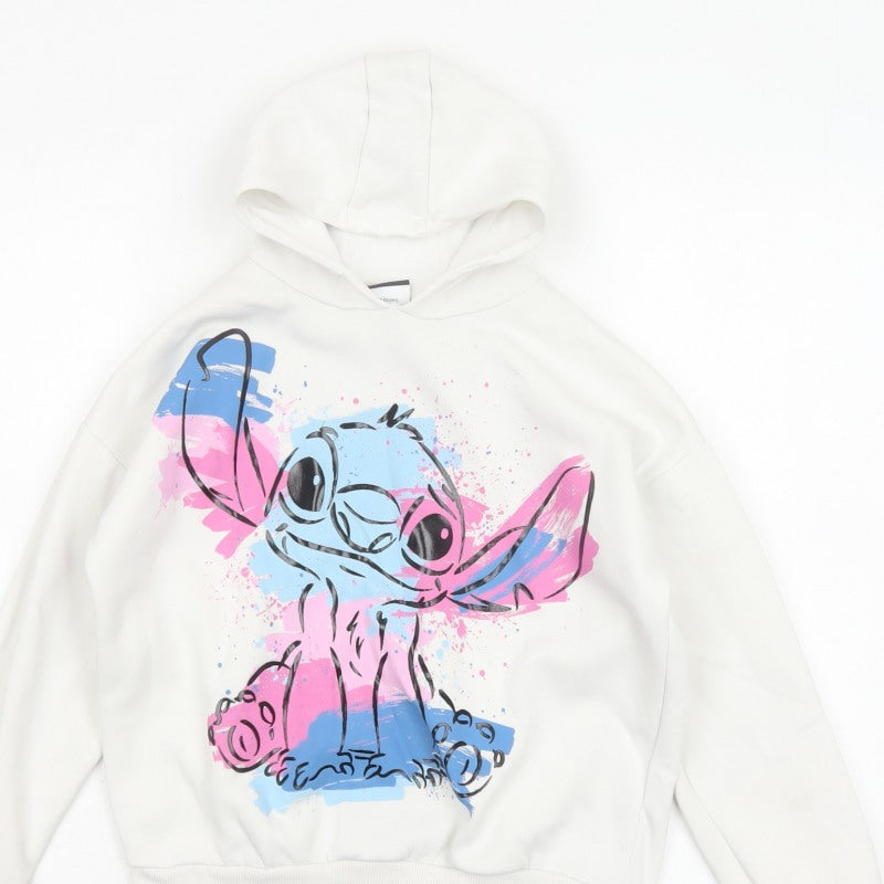 George Girls Ivory Stitch Graphic Print Pullover Hoodie Age 8-9