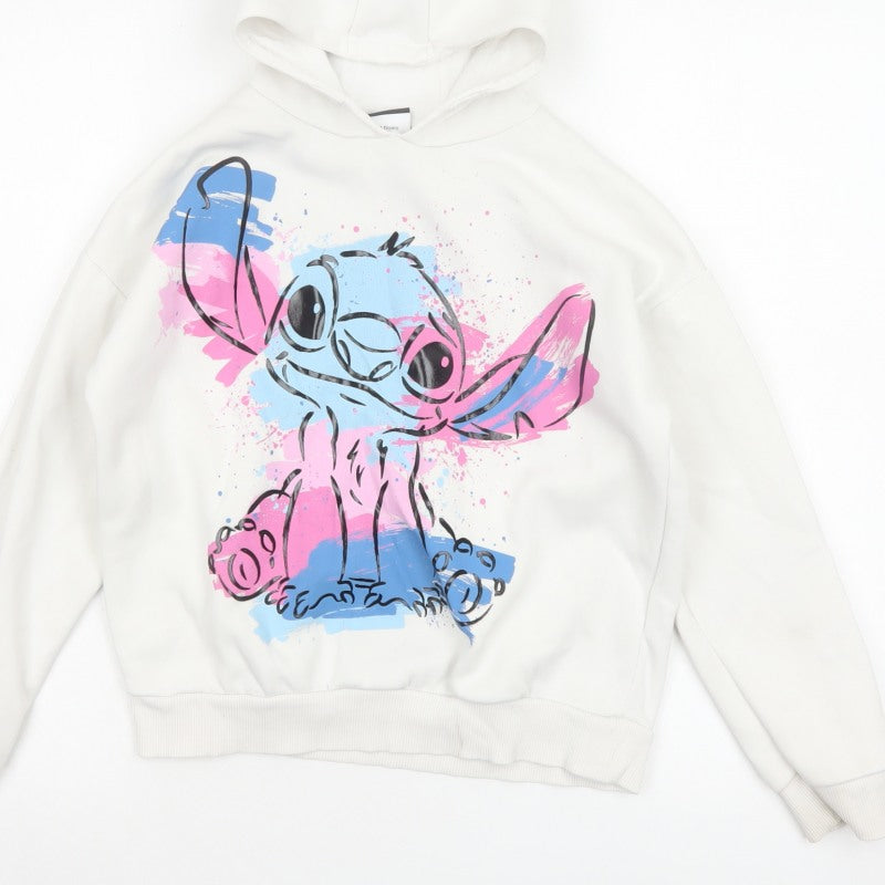 George Girls Ivory Stitch Graphic Print Pullover Hoodie Age 8-9
