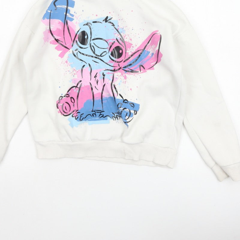 George Girls Ivory Stitch Graphic Print Pullover Hoodie Age 8-9