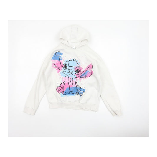George Girls Ivory Stitch Graphic Print Pullover Hoodie Age 8-9