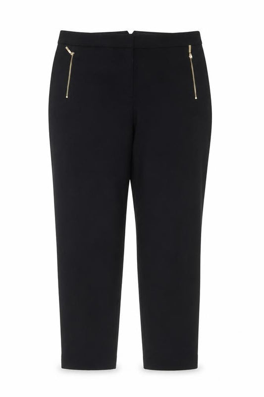 M&S Women’s Black UK 16 Long Straight Dress Trousers Zip Pockets