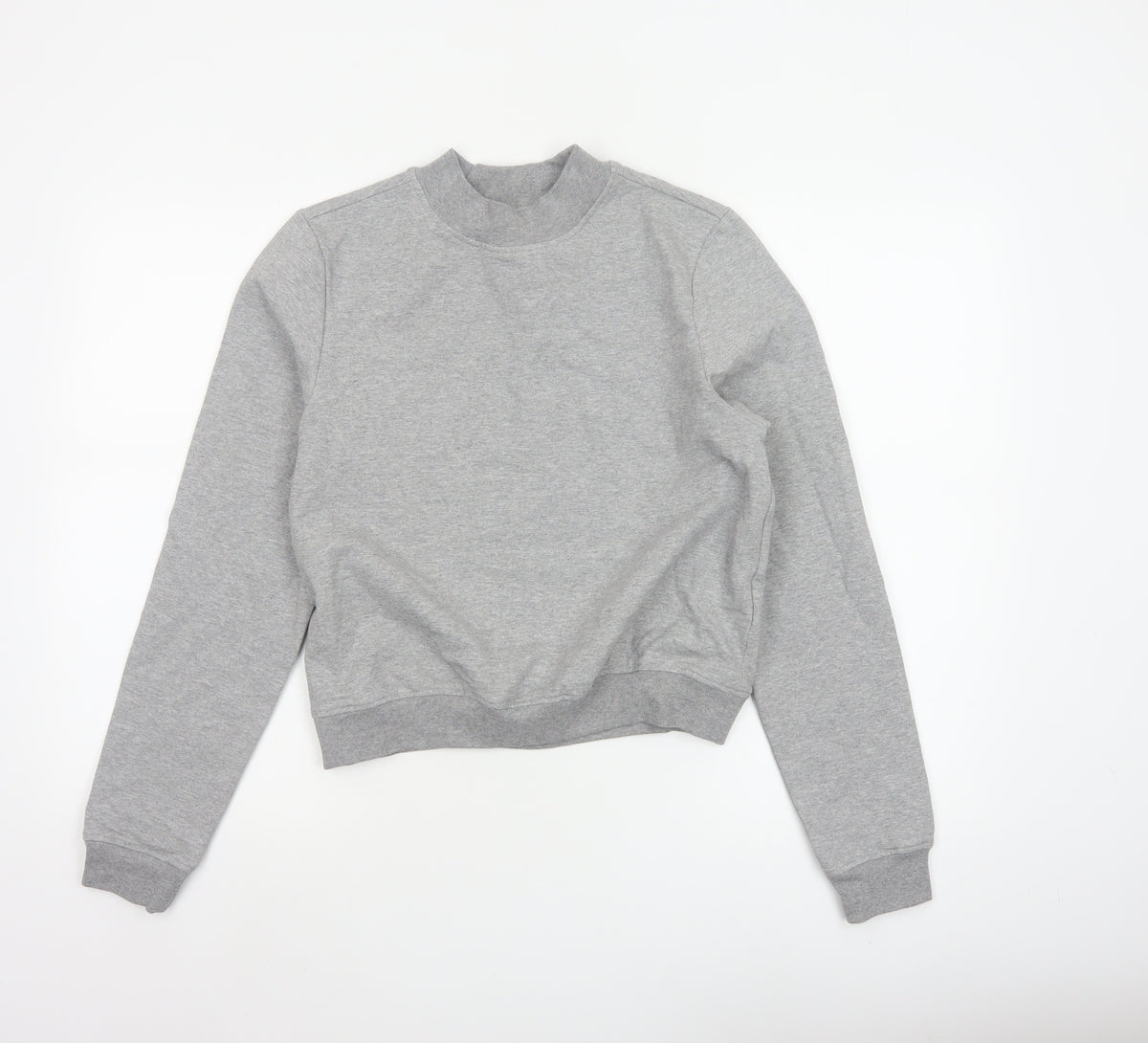 ARNE Women's Grey Size 12 Mock Neck Logo Pullover Sweatshirt
