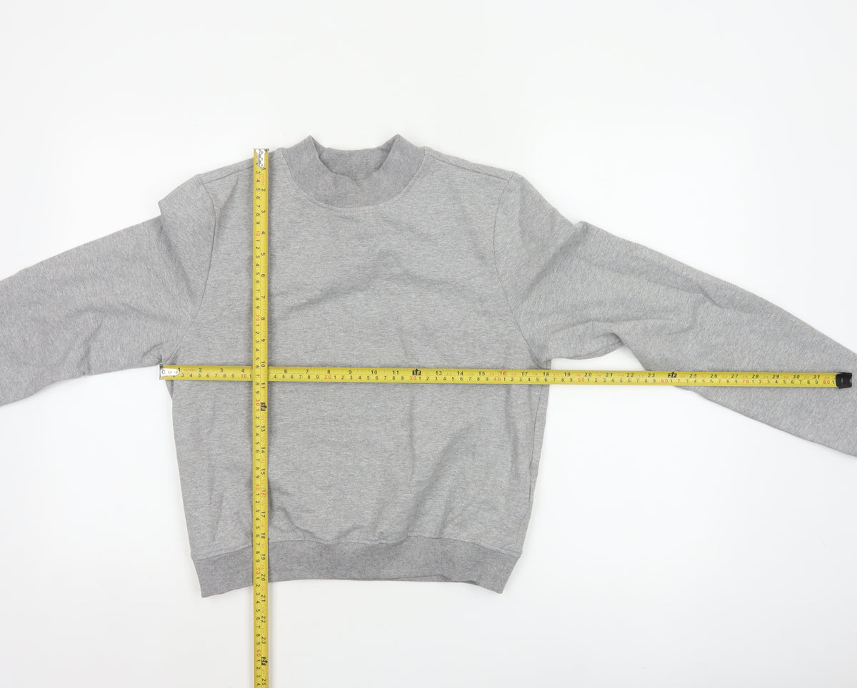 ARNE Women's Grey Size 12 Mock Neck Logo Pullover Sweatshirt