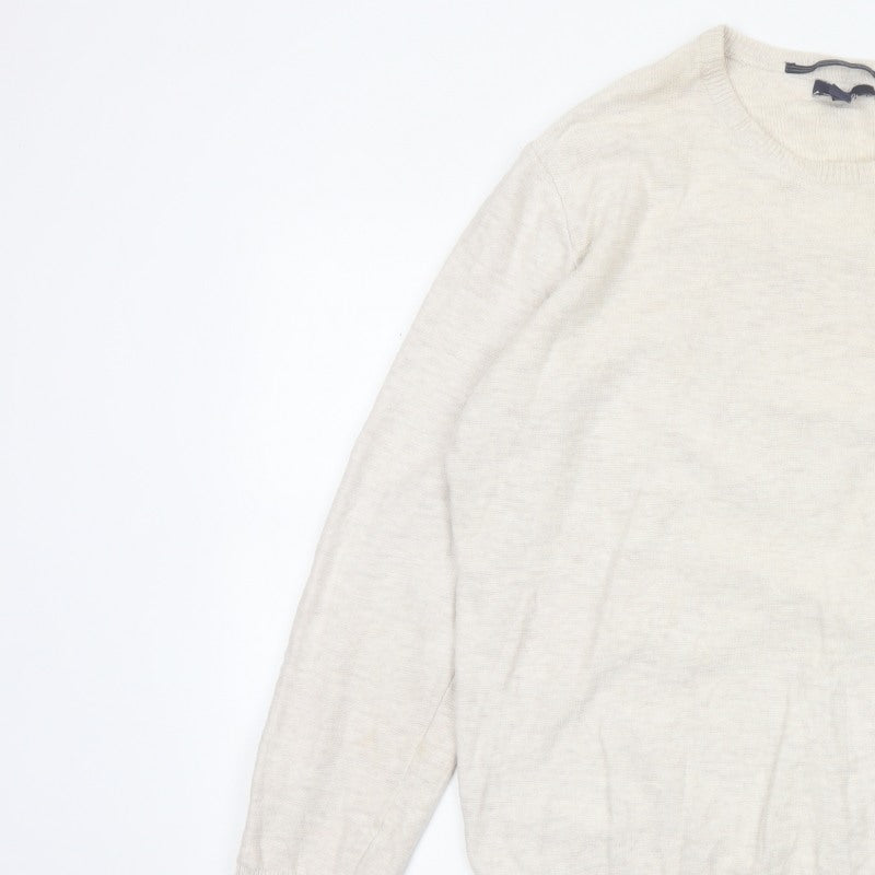 Gap Men’s Ivory Cotton Crew Neck Knit Pullover Jumper Size L