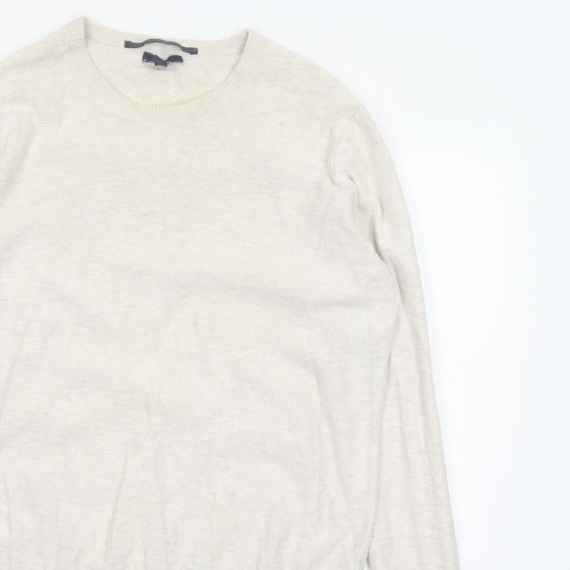 Gap Men’s Ivory Cotton Crew Neck Knit Pullover Jumper Size L