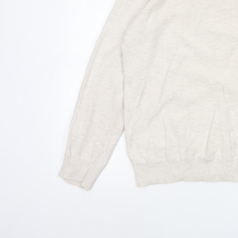 Gap Men’s Ivory Cotton Crew Neck Knit Pullover Jumper Size L