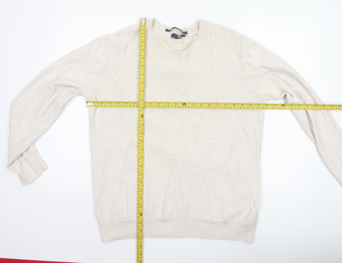 Gap Men’s Ivory Cotton Crew Neck Knit Pullover Jumper Size L