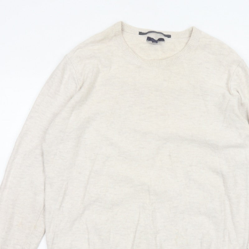 Gap Men’s Ivory Cotton Crew Neck Knit Pullover Jumper Size L