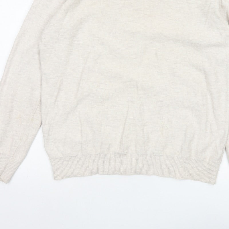 Gap Men’s Ivory Cotton Crew Neck Knit Pullover Jumper Size L