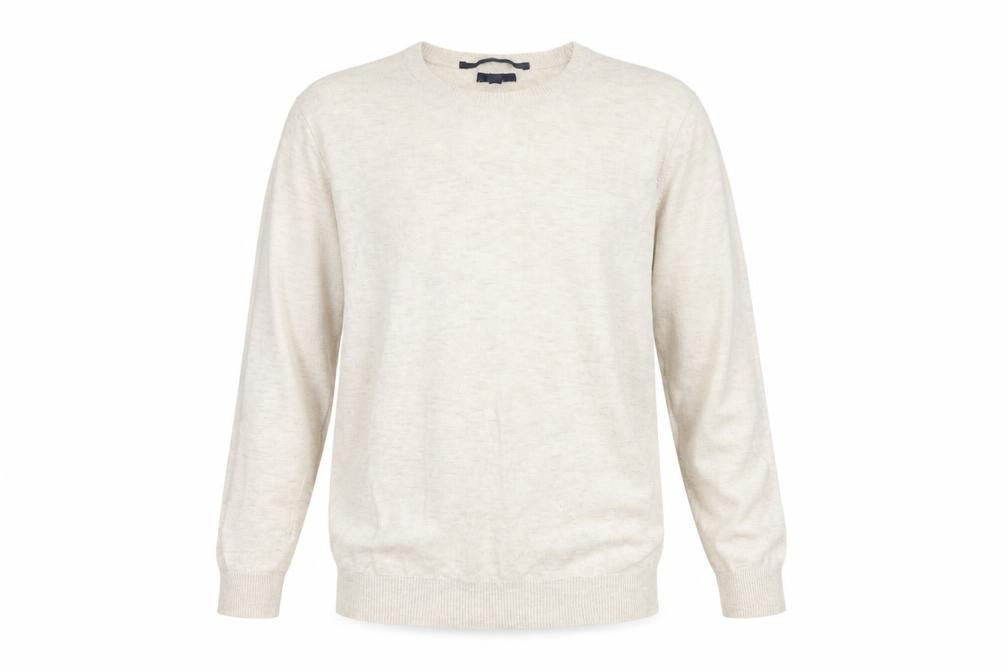 Gap Men’s Ivory Cotton Crew Neck Knit Pullover Jumper Size L