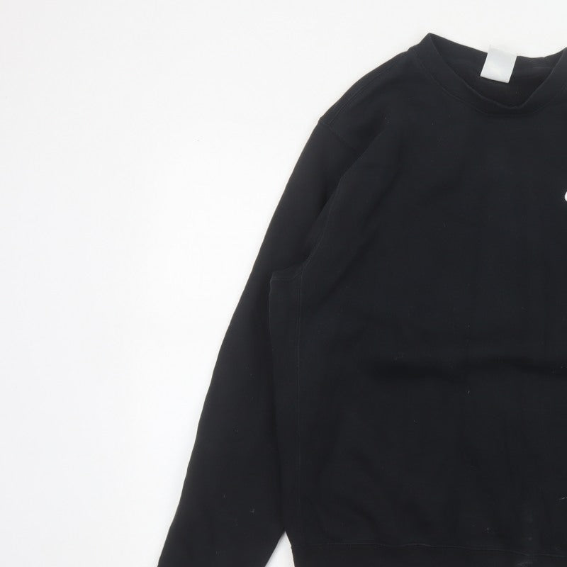 Nike Men’s Black S Crew Neck Pullover Sweatshirt Embroidered Logo