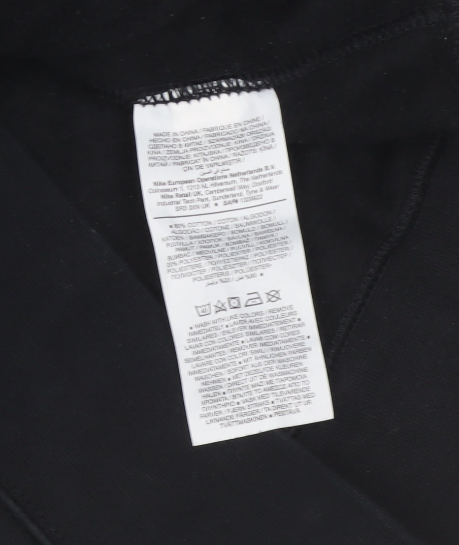 Nike Men’s Black S Crew Neck Pullover Sweatshirt Embroidered Logo