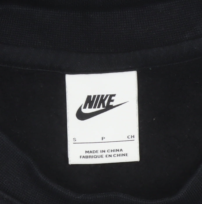 Nike Men’s Black S Crew Neck Pullover Sweatshirt Embroidered Logo