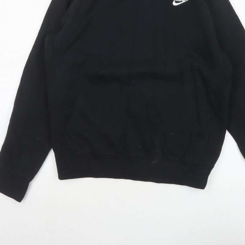 Nike Men’s Black S Crew Neck Pullover Sweatshirt Embroidered Logo