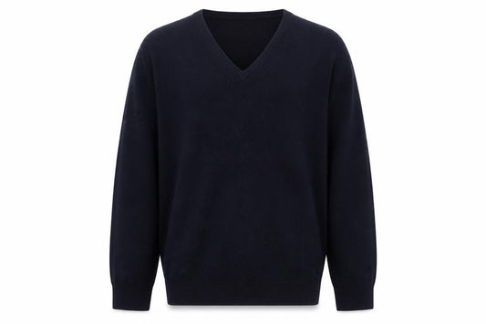 Marks & Spencer Men Blue M Lambswool V-Neck Classic Pullover Jumper