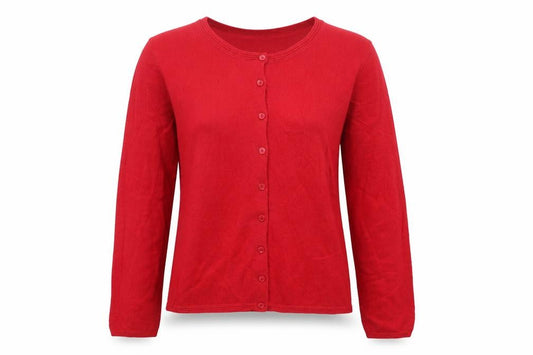 Marks and Spencer Women Red Size 10 Crew Neck Button Cardigan
