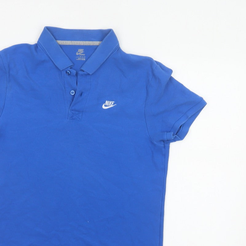 Nike Men’s Blue Logo Short Sleeve Polo Shirt Size L