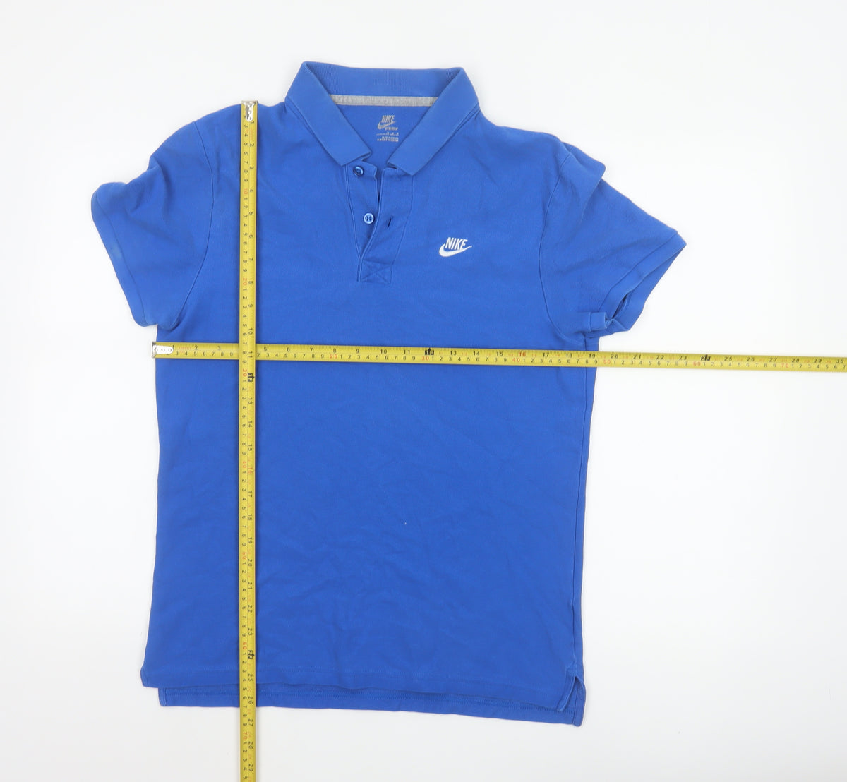 Nike Men’s Blue Logo Short Sleeve Polo Shirt Size L