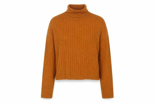 ASOS Women’s Orange Ribbed Roll Neck Knit Jumper UK 10 Long Sleeve