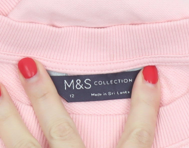 Marks and Spencer Women’s Pink Size 12 Crew Neck Pullover Sweatshirt