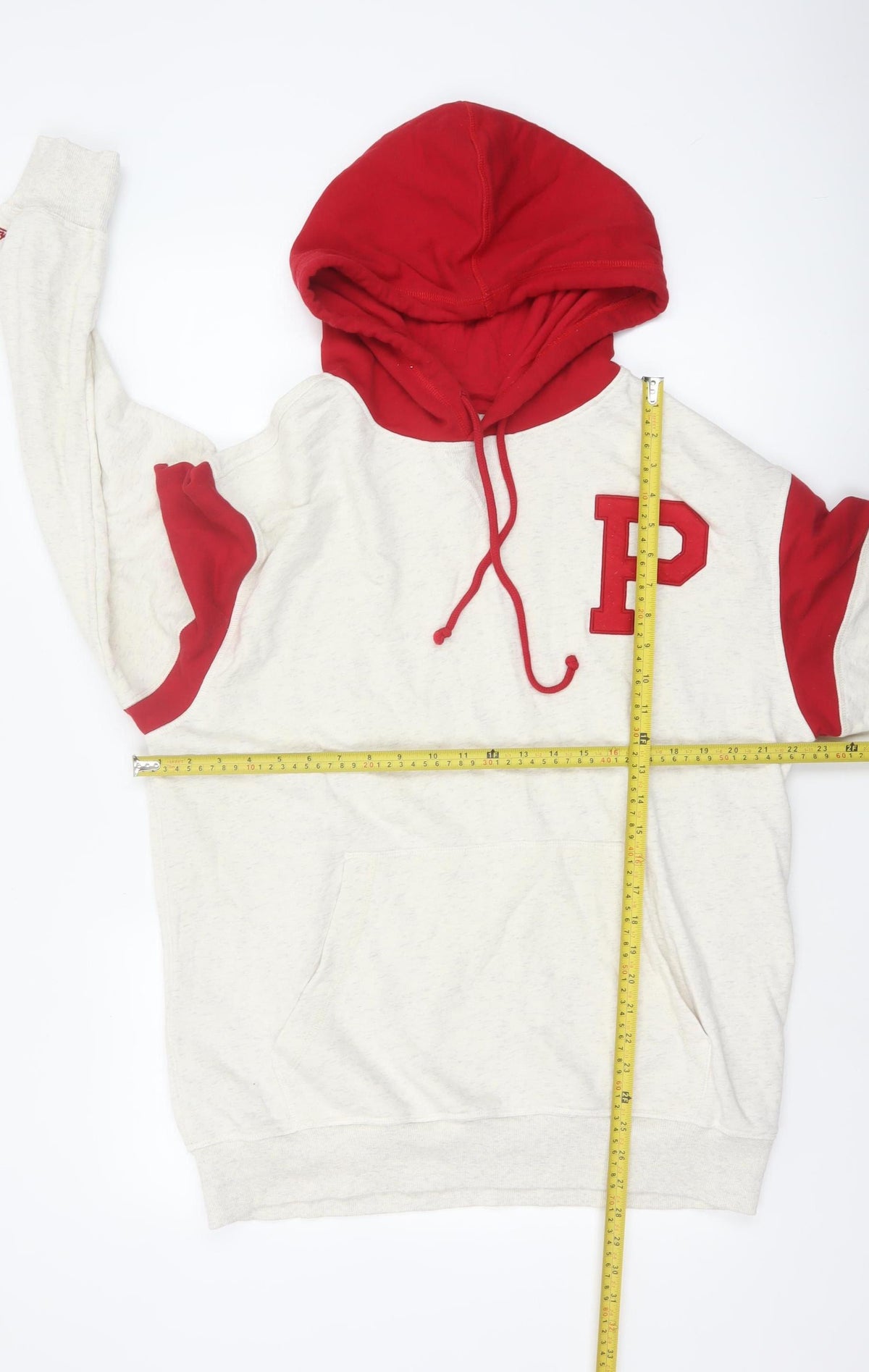 Mitchell & Ness Mens White Red L Pullover Hoodie Sports Logo