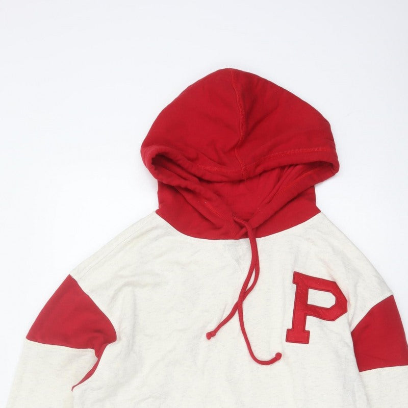 Mitchell & Ness Mens White Red L Pullover Hoodie Sports Logo