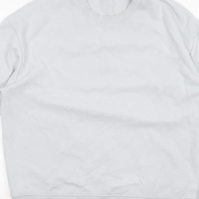 Zara Women Blue XL Basic Short Sleeve Crew Neck T-Shirt Top