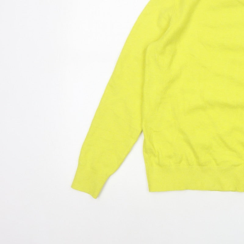 Marks and Spencer Women Yellow S Crew Neck Knit Pullover Jumper