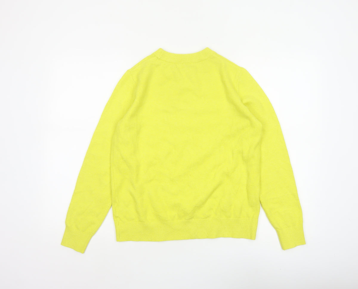 Marks and Spencer Women Yellow S Crew Neck Knit Pullover Jumper