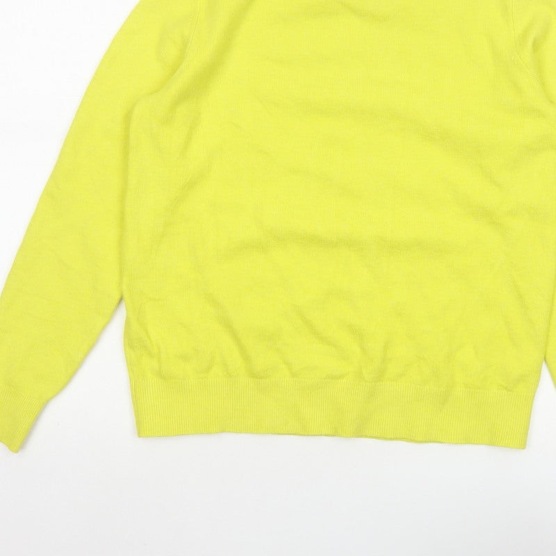 Marks and Spencer Women Yellow S Crew Neck Knit Pullover Jumper