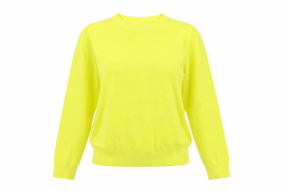 Marks and Spencer Women Yellow S Crew Neck Knit Pullover Jumper