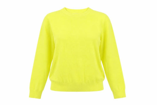 Marks and Spencer Women Yellow S Crew Neck Knit Pullover Jumper