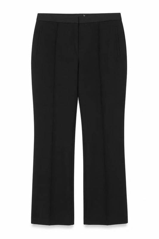 M&S Women’s Black UK 14 Short Flared Wool Blend Tailored Trousers