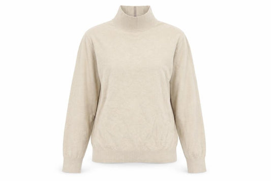 Joules Women’s Beige UK 14 Roll Neck Cotton Knit Pullover Jumper