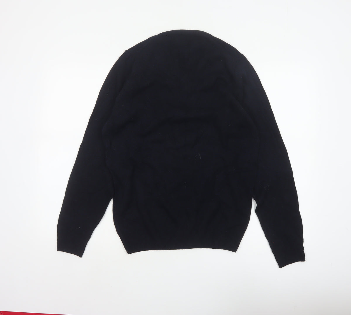 Marks & Spencer Men Blue S Lambswool V-Neck Pullover Jumper