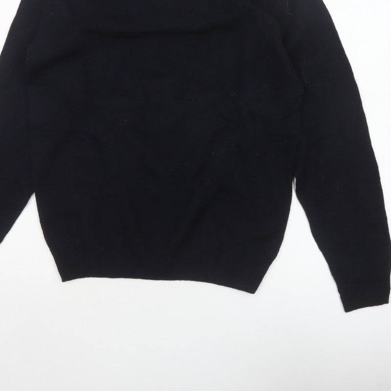 Marks & Spencer Men Blue S Lambswool V-Neck Pullover Jumper