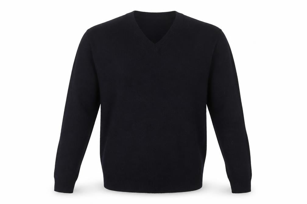 Marks & Spencer Men Blue S Lambswool V-Neck Pullover Jumper
