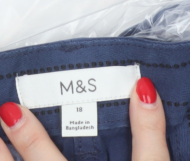 Marks and Spencer Women’s Blue Size 18 Chino Bermuda Shorts