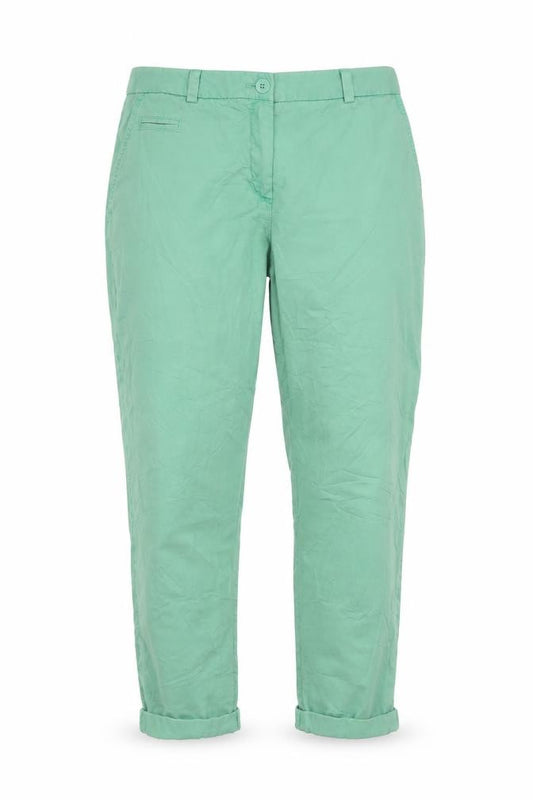 M&S Women’s Green UK 14 Short Cotton Tapered Chino Trousers