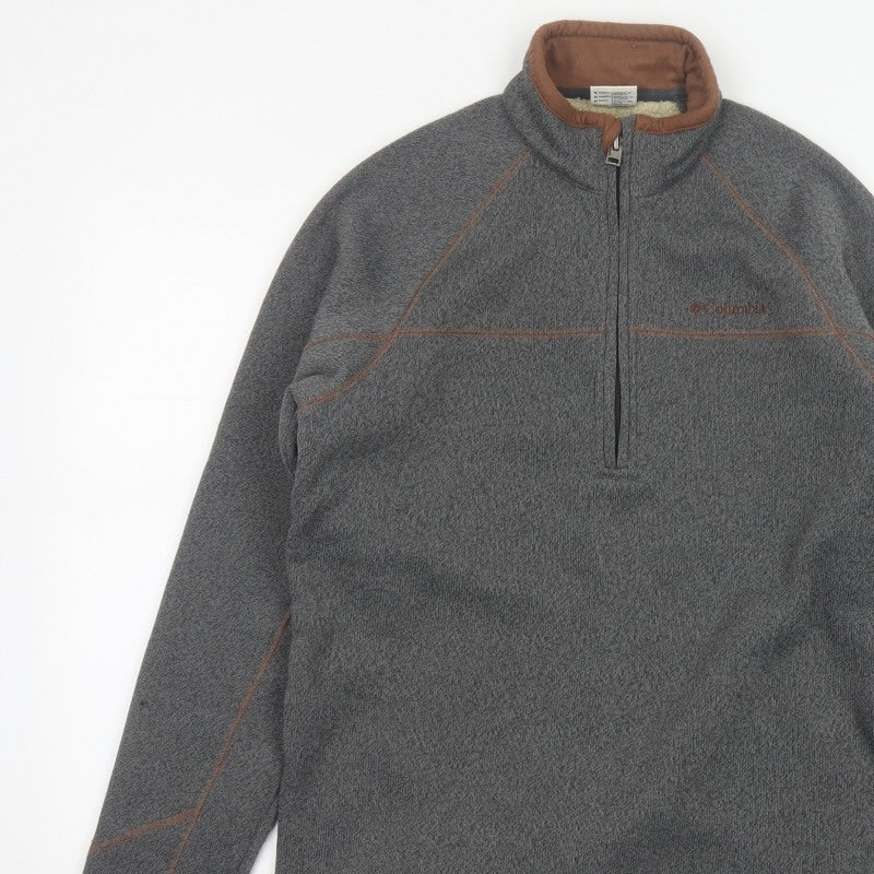 Columbia Men’s Grey M 1/4 Zip Fleece Pullover Sweatshirt Outdoor