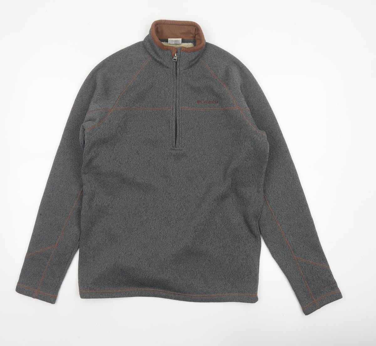 Columbia Men’s Grey M 1/4 Zip Fleece Pullover Sweatshirt Outdoor