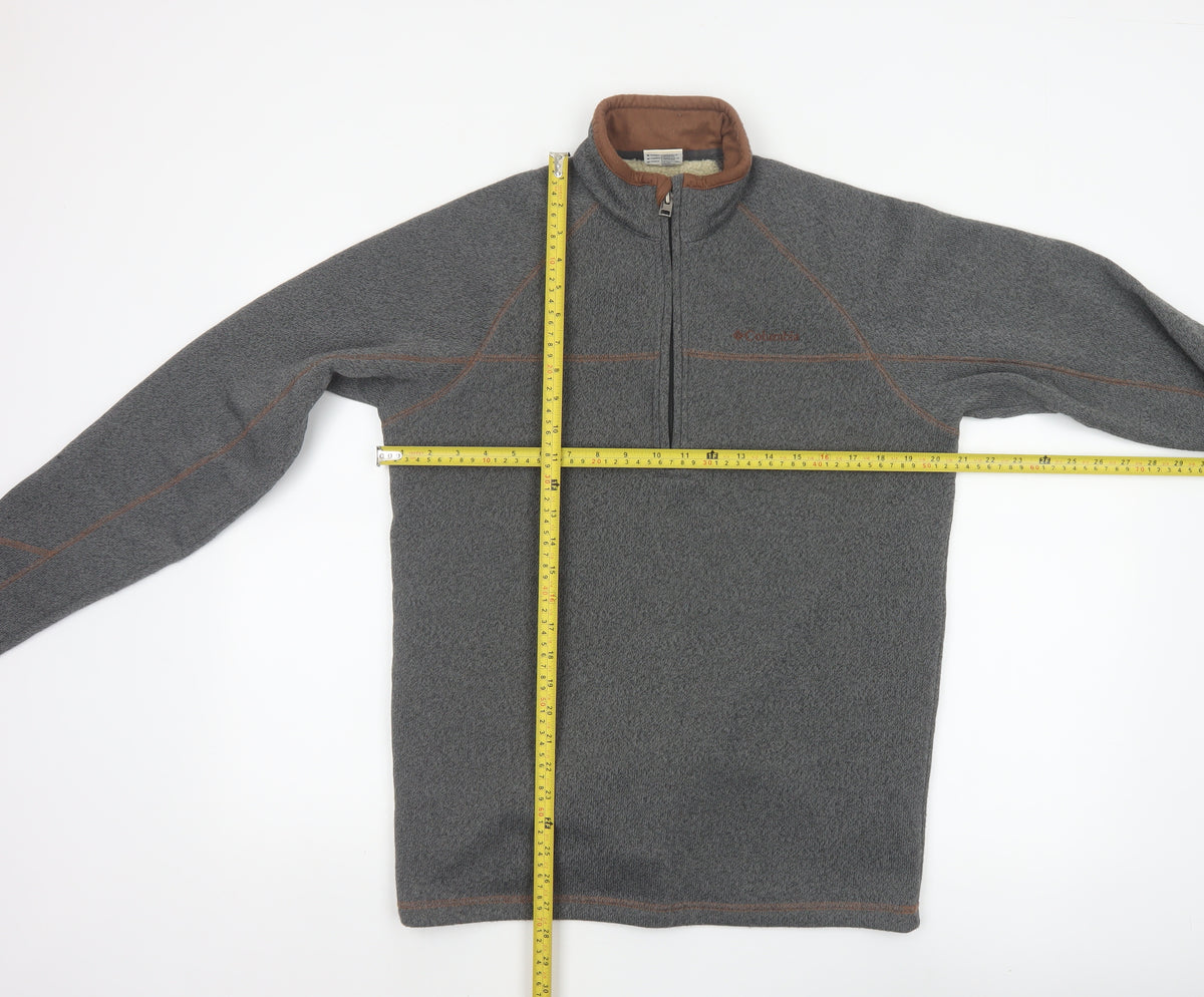 Columbia Men’s Grey M 1/4 Zip Fleece Pullover Sweatshirt Outdoor