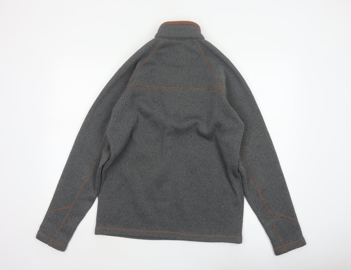 Columbia Men’s Grey M 1/4 Zip Fleece Pullover Sweatshirt Outdoor