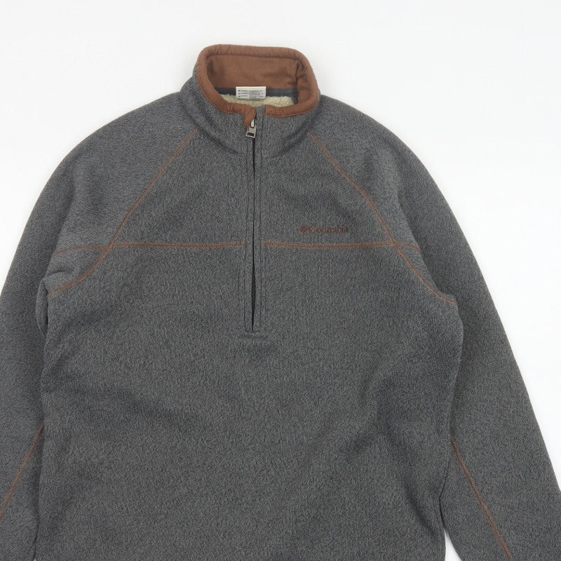 Columbia Men’s Grey M 1/4 Zip Fleece Pullover Sweatshirt Outdoor