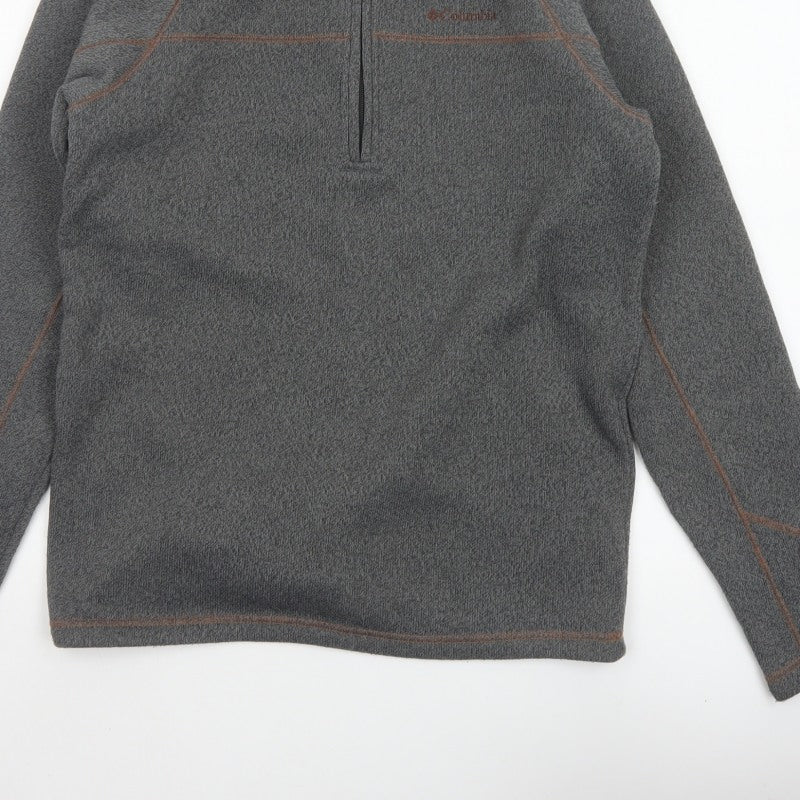 Columbia Men’s Grey M 1/4 Zip Fleece Pullover Sweatshirt Outdoor