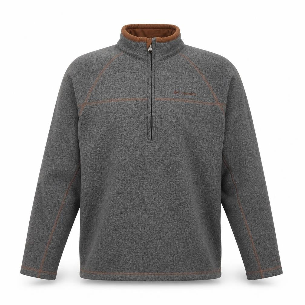 Columbia Men’s Grey M 1/4 Zip Fleece Pullover Sweatshirt Outdoor